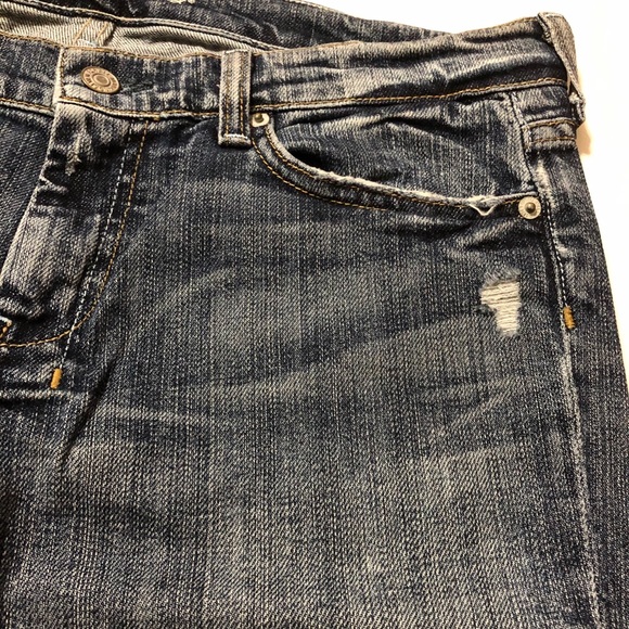 7 For All Mankind Dojo Distressed Cropped - Sz 31 - Picture 5 of 16
